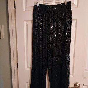 Maurices Black Sequin Pants, LR, Hi Rise, No Pockets, New